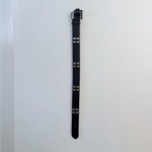 Oscar de la Renta Black Belt with Silver Studs